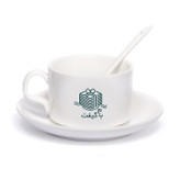 Ceramic Cup and Saucer Set with Spoon – 180 ml Coffee Cup, Model CC001