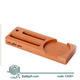 Wooden Desktop Organizer Set with Cup Holder, Phone Stand, and Notepad – Code CA001