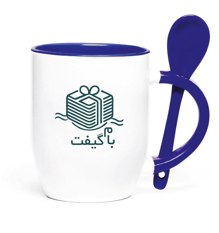 360ml Color Pop Ceramic Mug with Colored Handle and Matching Spoon | Model M2C03