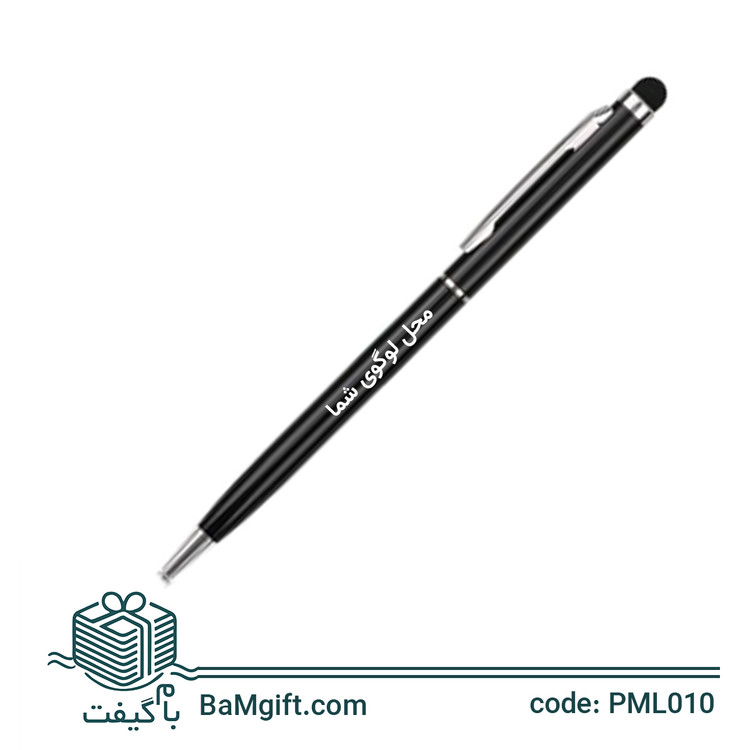 پک 50 تایی خودکار فلزی گیره نقره ای تبلیغاتی همراه با تاچ پن کد PML010s