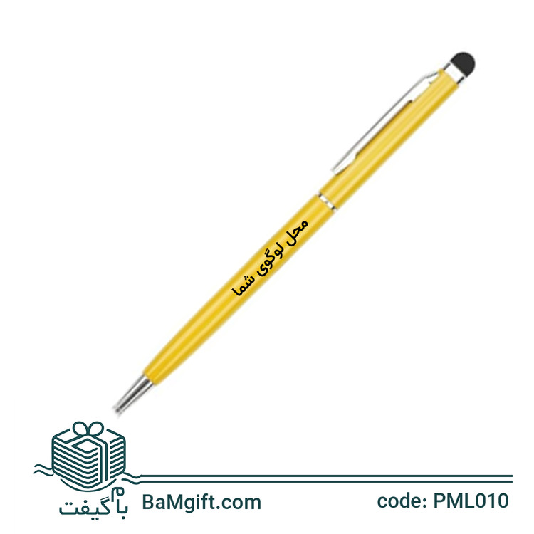 پک 50 تایی خودکار فلزی گیره نقره ای تبلیغاتی همراه با تاچ پن کد PML010s