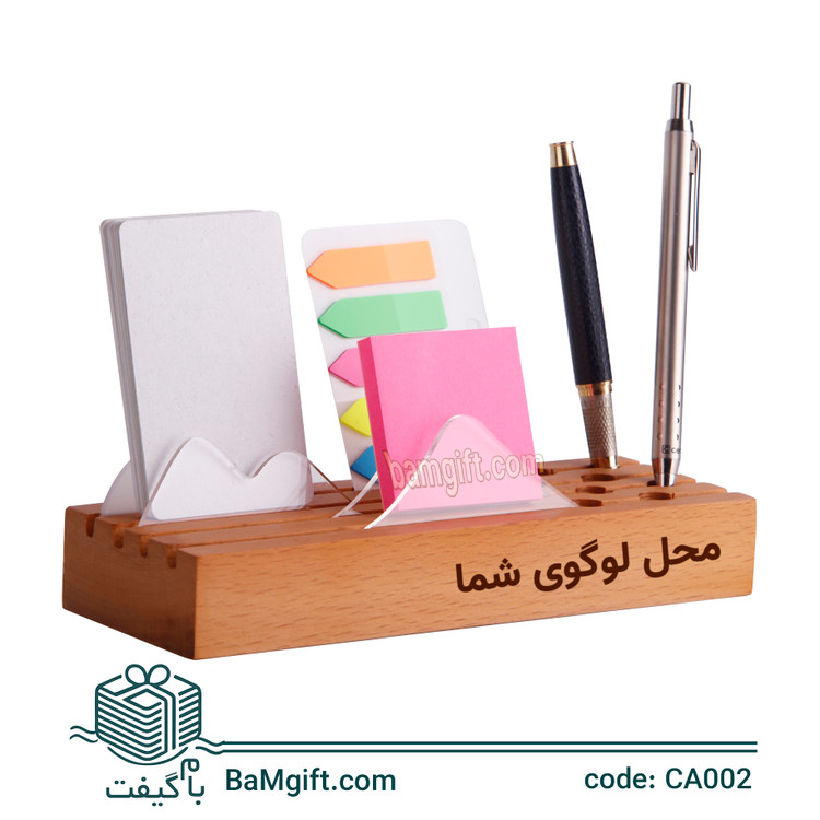 Wooden Desk Organizer Set – Pen Holder, Phone Stand & Notepad Tray | Code: CA002
