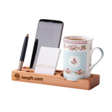 Wooden Desktop Organizer Set with Cup Holder, Phone Stand, and Notepad – Code CA001