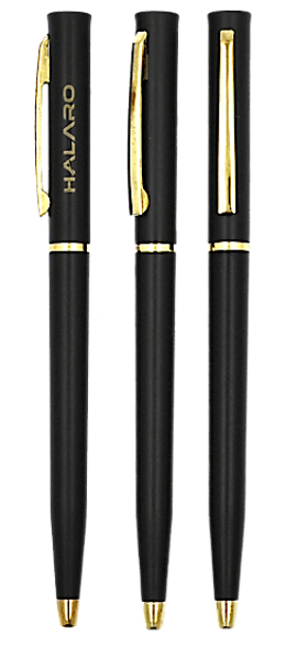 Plastic Promotional Pen with Gold Clip – Model PP002