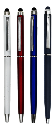 Stylish Plastic Promotional Pen with Silver Clip and Touch Pen – Code PP004